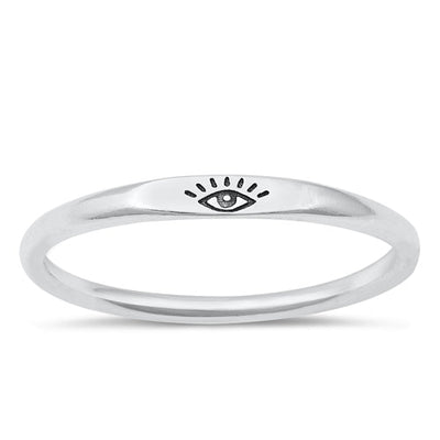 Sterling Silver Oxidized Small Eye Ring