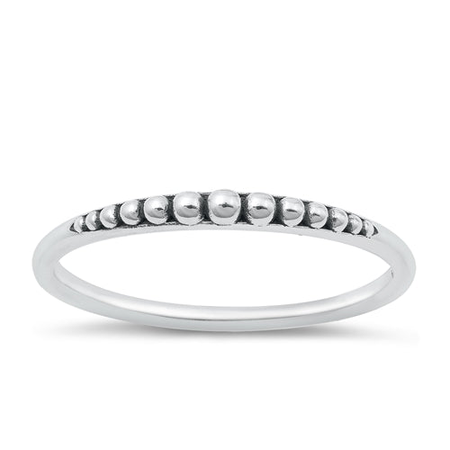 Sterling Silver Oxidized Bali Style Ring Face Height-2mm