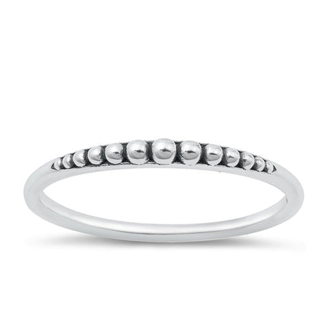 Sterling Silver Oxidized Bali Style Ring Face Height-2mm