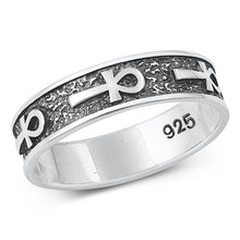 Load image into Gallery viewer, Sterling Silver Oxidized Ankh Plain Ring Face Height-5.6mm
