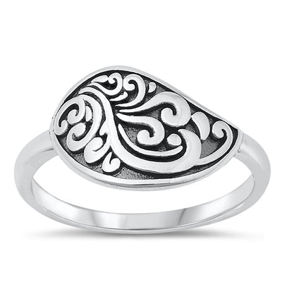 Sterling Silver Oxidized Ring-11.7mm