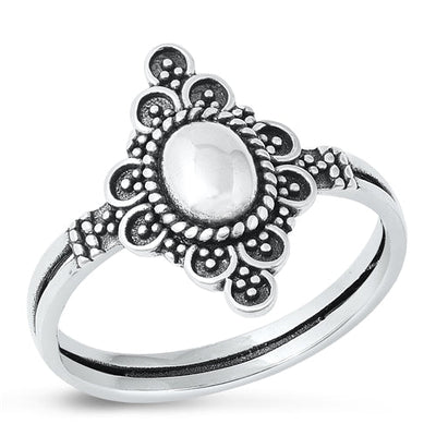 Sterling Silver Oxidized Bali Ring-18mm