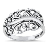 Sterling Silver Oxidized Celtic Leaves Ring