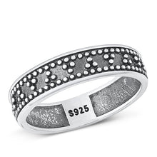 Load image into Gallery viewer, Sterling Silver Oxidized Dot Bali Ring-Face Height of 5.6mm