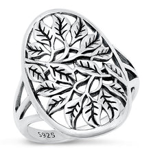 Load image into Gallery viewer, Sterling Silver Oxidized Tree Leaves Ring