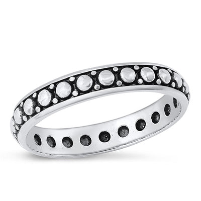 Sterling Silver Oxidized Ring-3.7mm