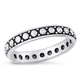 Sterling Silver Oxidized Ring-3.7mm