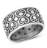 Sterling Silver Oxidized Bali Ring-11.3mm