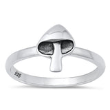 Sterling Silver Oxidized Mushroom Ring-10mm
