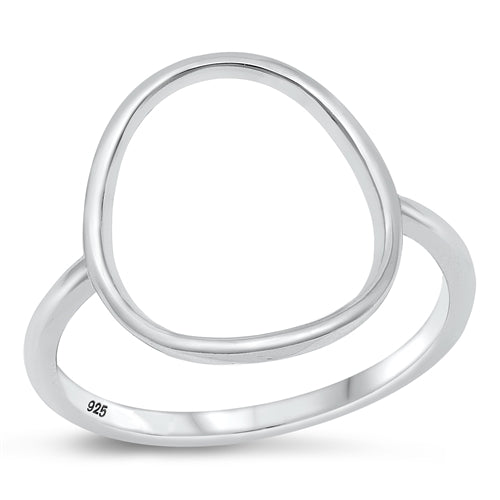 Sterling Silver Rhodium Plated Ring-16mm
