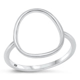 Sterling Silver Rhodium Plated Ring-16mm