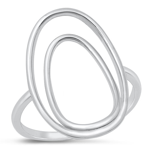 Sterling Silver Rhodium Plated Sphere Ring
