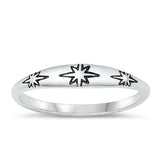Sterling Silver Oxidized Star Ring-3.7mm