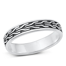 Load image into Gallery viewer, Sterling Silver Oxidized Design Band Ring