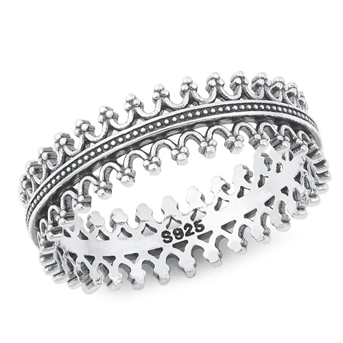 Sterling Silver Oxidized Ring-6.5mm