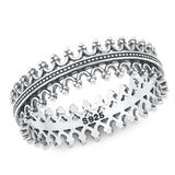 Sterling Silver Oxidized Ring-6.5mm