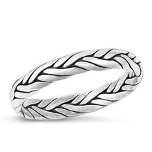 Load image into Gallery viewer, Sterling Silver Oxidized Braid Ring-3.6mm