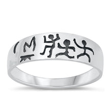Load image into Gallery viewer, Sterling Silver Oxidized Caveman Art Ring