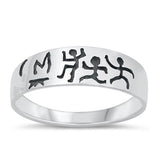 Sterling Silver Oxidized Caveman Art Ring