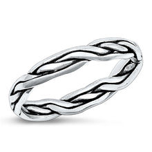 Load image into Gallery viewer, Sterling Silver Oxidized Braid Ring-3.2mm