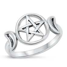 Load image into Gallery viewer, Sterling Silver Oxidized Pentacle Ring
