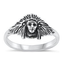 Load image into Gallery viewer, Sterling Silver Oxidized Native American Chief Ring