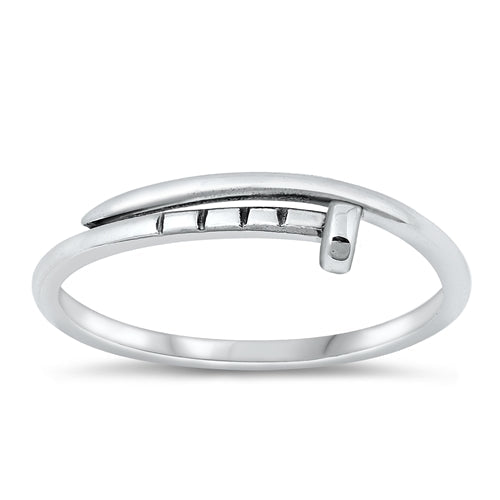Sterling Silver Oxidized Nail Ring