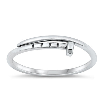 Sterling Silver Oxidized Nail Ring