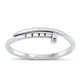 Sterling Silver Oxidized Nail Ring