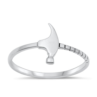 Sterling Silver Oxidized Hammer Ring