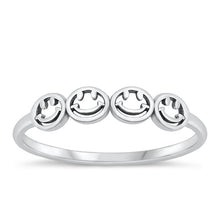 Load image into Gallery viewer, Sterling Silver Oxidized Happy Faces Ring