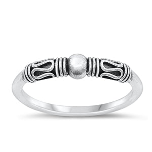 Sterling Silver Oxidized Bali Ring-3.6 mm