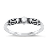 Sterling Silver Oxidized Bali Ring-3.6 mm