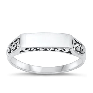 Sterling Silver Oxidized Ring-4.8mm