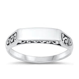 Sterling Silver Oxidized Ring-4.8mm