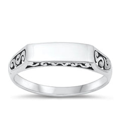 Sterling Silver Oxidized Ring-4.8mm