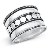 Sterling Silver Oxidized Bali Ring-16 mm