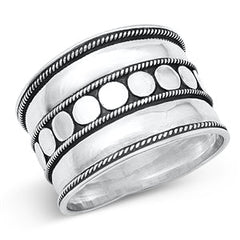 Sterling Silver Oxidized Bali Ring-16 mm