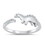 Sterling Silver Oxidized 6.7MM Dinosaur Ring
