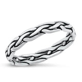 Sterling Silver Oxidized Braid Ring-3.5mm