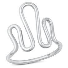 Load image into Gallery viewer, Sterling Silver Polished Wave Plain Ring Face Height-19.3mm