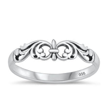 Load image into Gallery viewer, Sterling Silver Oxidized Celtic Plain Ring Face Height-4.6mm