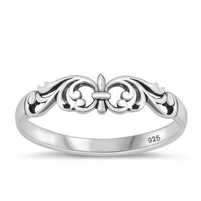 Sterling Silver Oxidized Celtic Plain Ring Face Height-4.6mm