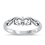 Sterling Silver Oxidized Celtic Plain Ring Face Height-4.6mm