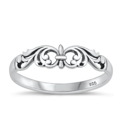 Sterling Silver Oxidized Celtic Plain Ring Face Height-4.6mm