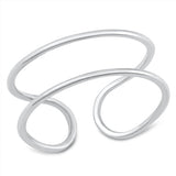 Sterling Silver Rhodium Plated Ring Face Height-10mm