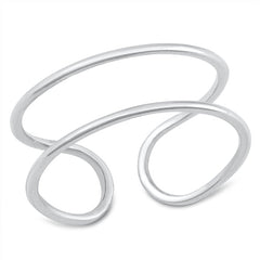 Sterling Silver Rhodium Plated Ring Face Height-10mm