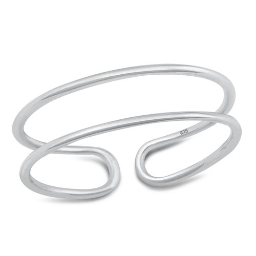 Sterling Silver Rhodium Plated Ring Face Height-6mm