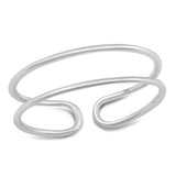 Sterling Silver Rhodium Plated Ring Face Height-6mm