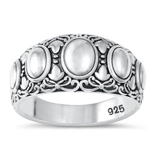 Load image into Gallery viewer, Sterling Silver Oxidized Bali Plain Ring Face Height-11.1mm